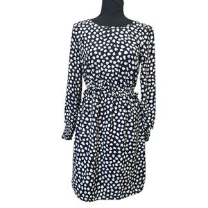 ⭐️JCrew Navy Blue & White Polka Dot Ruffle Dress Sz 0